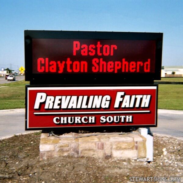 Church Sign for Prevailing Faith Church South