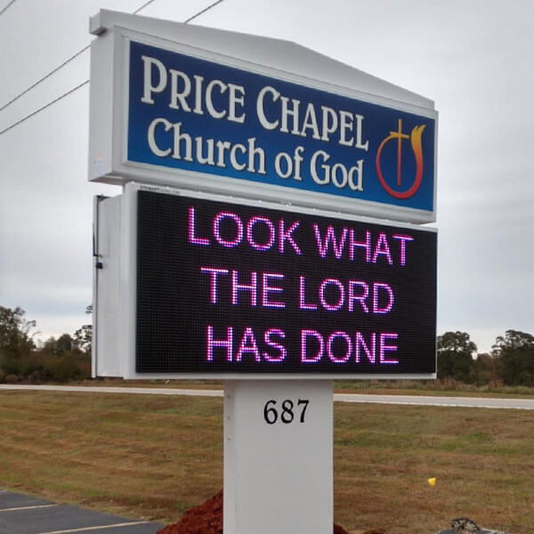 Church Sign for Price Chapel Church of God