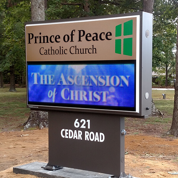 Church Sign for Prince of Peace Catholic Church
