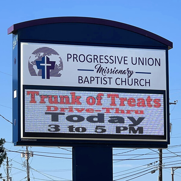 Church Sign for Progressive Union Missionary Baptist Church