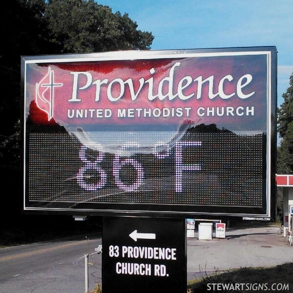 Church Sign for Providence United Methodist Church