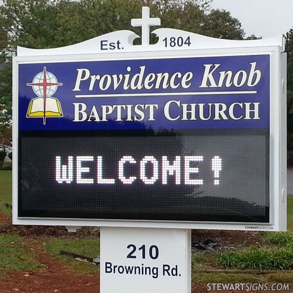 Church Sign for Providence Knob Baptist Church