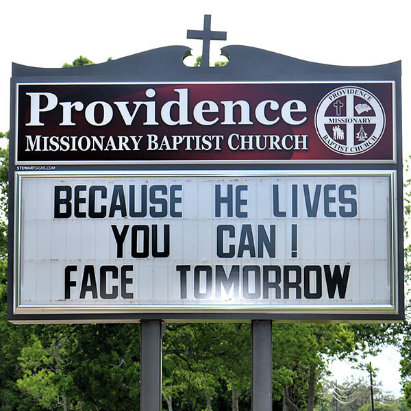 Church Sign for Providence Missionary Baptist Church