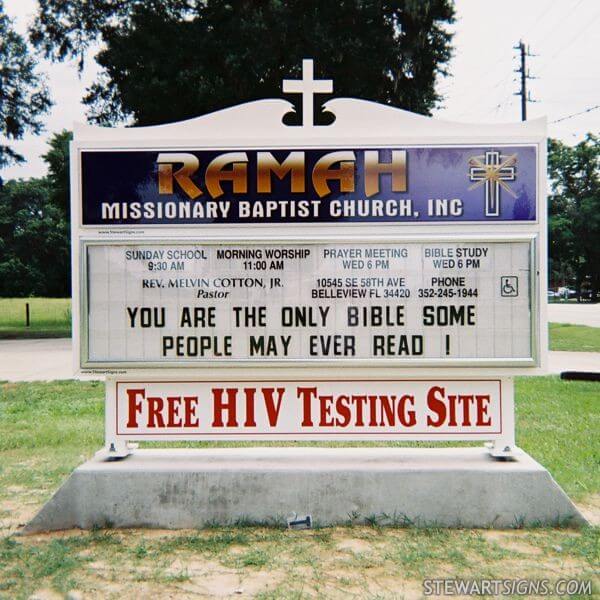 Church Sign for Ramah Missionary Baptist Church