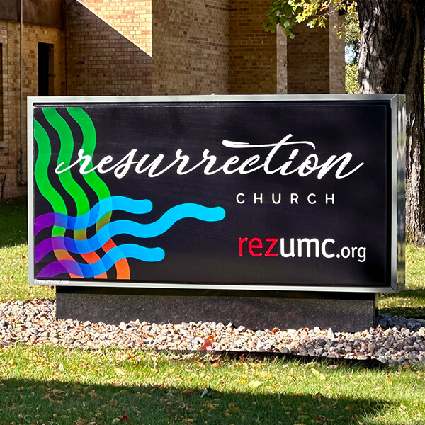 Church Sign for Resurrection United Methodist Church