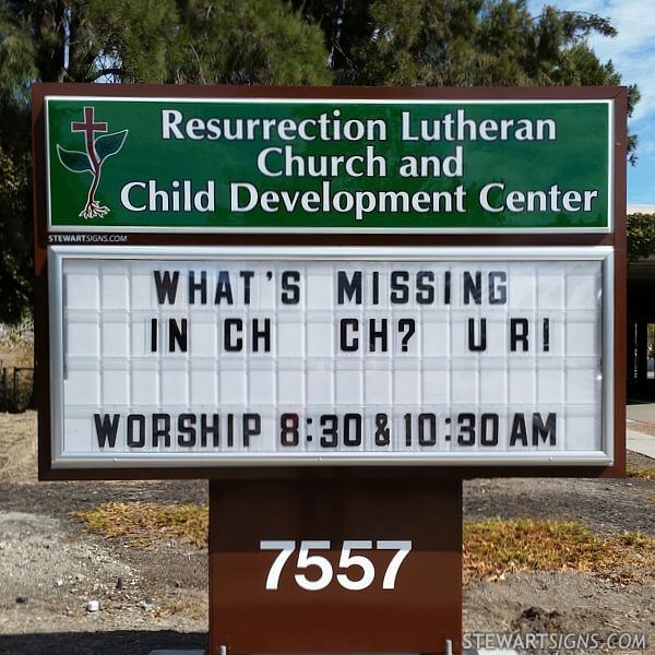 Church Sign for Resurrection Lutheran Church