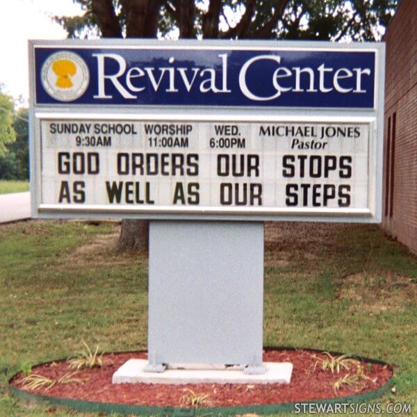 Church Sign for Revival Center Church of God in Christ