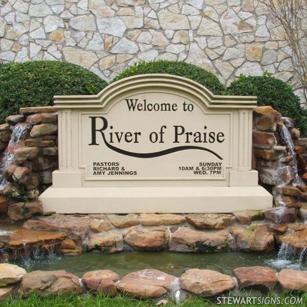 Church Sign for River of Praise