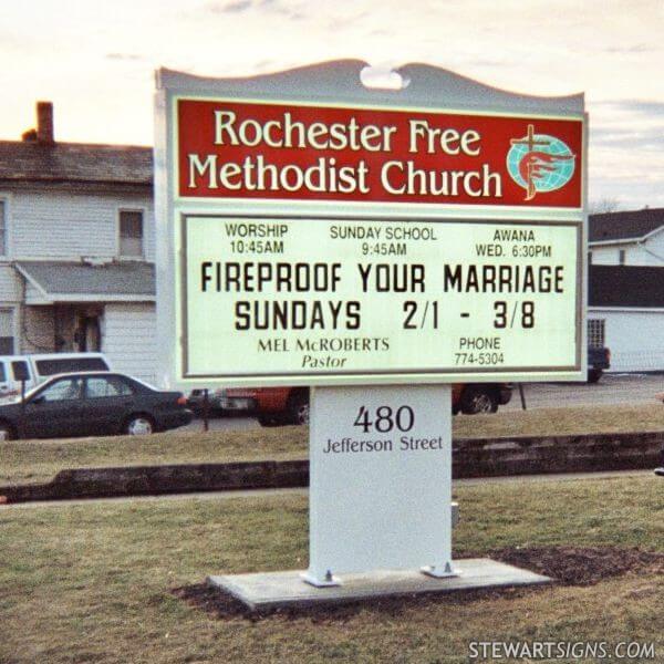 Church Sign for Rochester Free Methodist Church