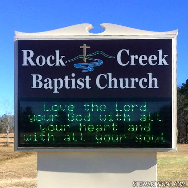 Church Sign for Rock Creek Baptist Church