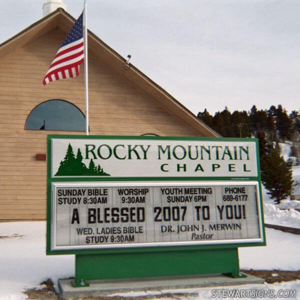 Church Sign for Rocky Mountain Chapel