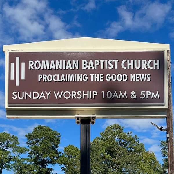 Church Sign for Romanian Baptist Church