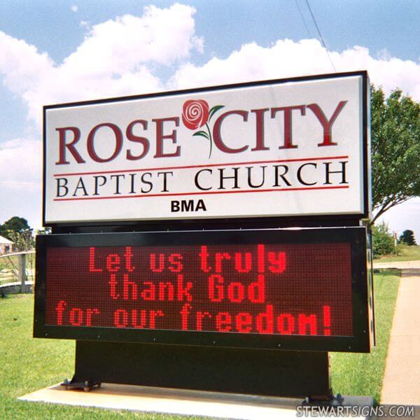 Church Sign for Rose City Baptist Church