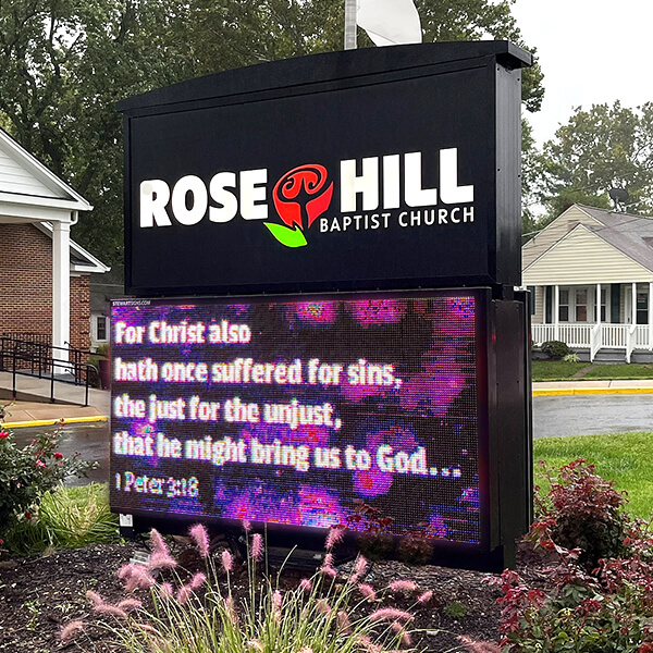 Church Sign for Rose Hill Baptist Church