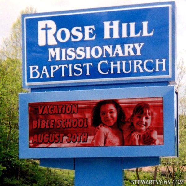 Church Sign for Rose Hill Missionary Baptist Church