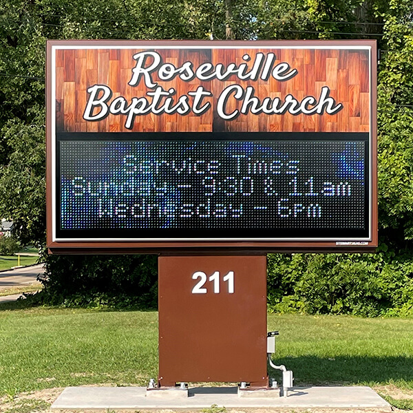 Church Sign for Roseville Baptist Church