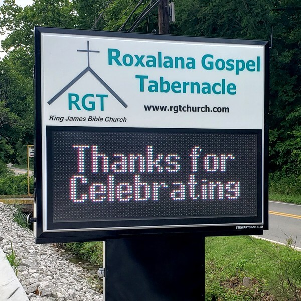 Church Sign for Roxalana Gospel Tabernacle