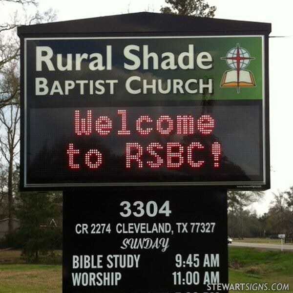 Church Sign for Rural Shade Baptist Church