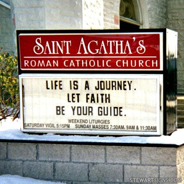 Church Sign for Saint Agatha's Roman Catholic Church