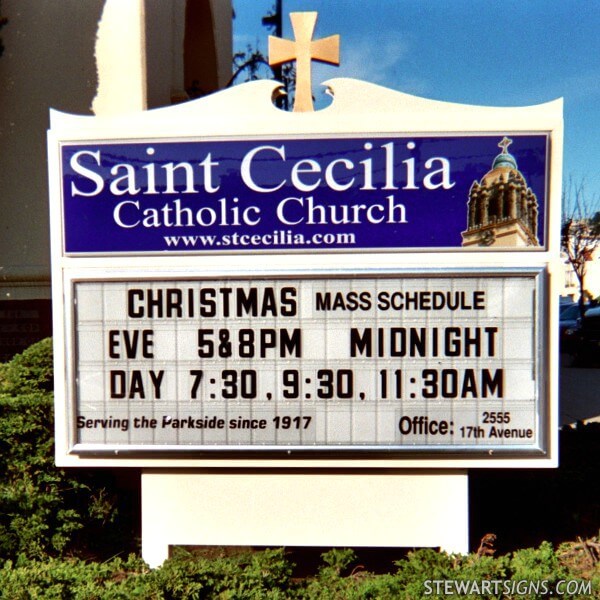 Church Sign for Saint Cecilia Catholic Church