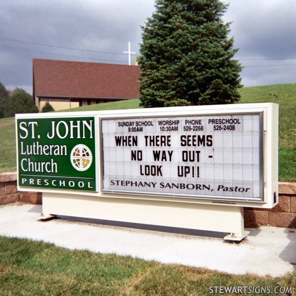 Church Sign for Saint John Lutheran Church