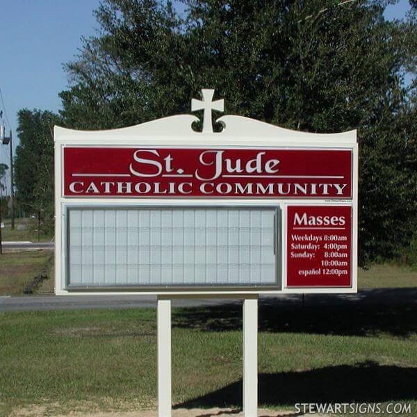 Church Sign for Saint Jude Catholic Community