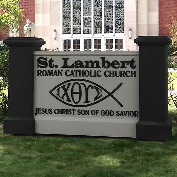 Church Sign for St. Lambert Roman Catholic Church