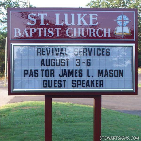 Church Sign for St Luke Baptist Church