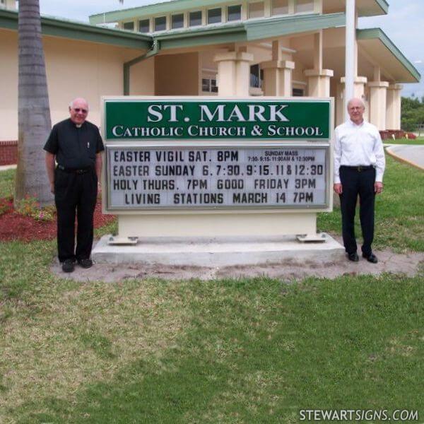 Church Sign for Saint Mark Catholic Church
