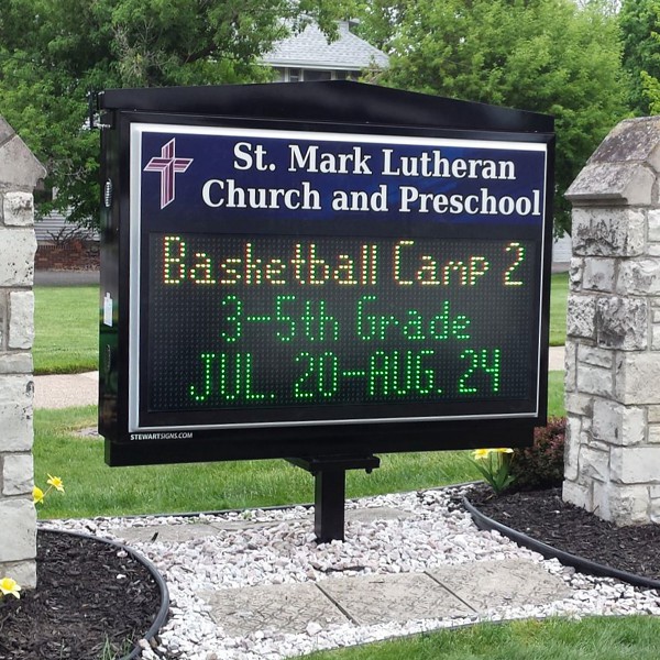 Church Sign for St Mark Lutheran Church