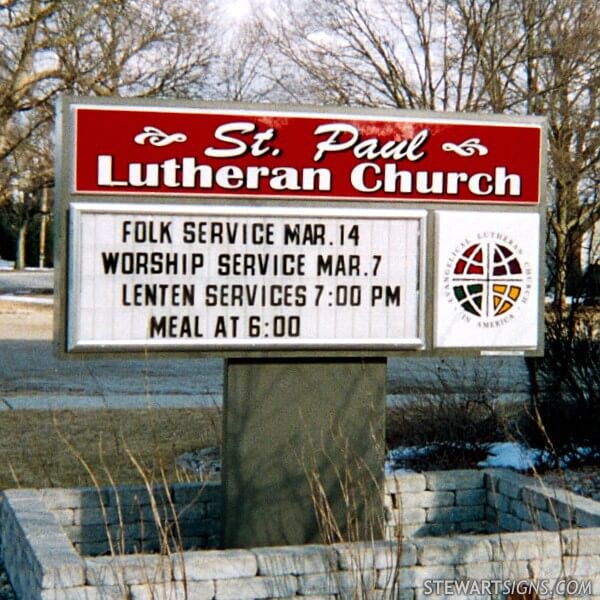 Church Sign for Saint Paul Lutheran Church
