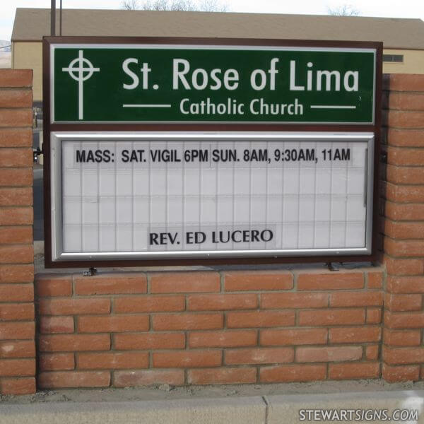 Church Sign for Saint Rose of Lima Catholic Church