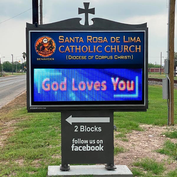 Church Sign for Santa Rosa De Lima Catholic Church