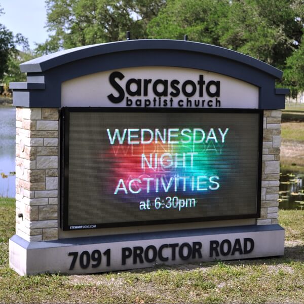 Church Sign for Sarasota Baptist Church