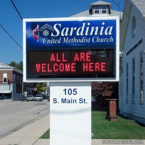 Church Sign for Sardinia United Methodist Church