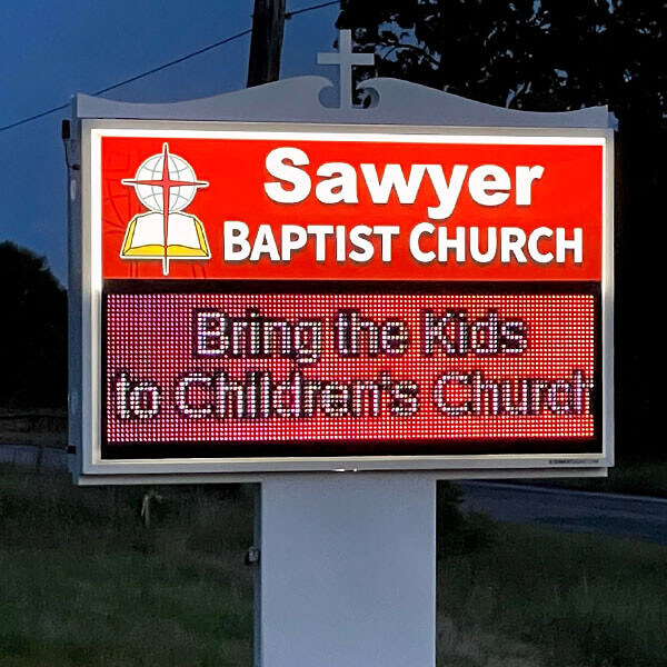 Church Sign for Sawyer Baptist Church