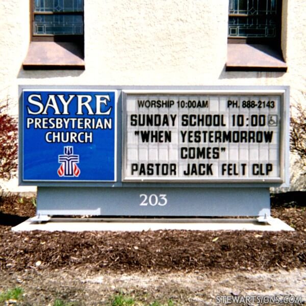 Church Sign for Sayre Presbyterian Church