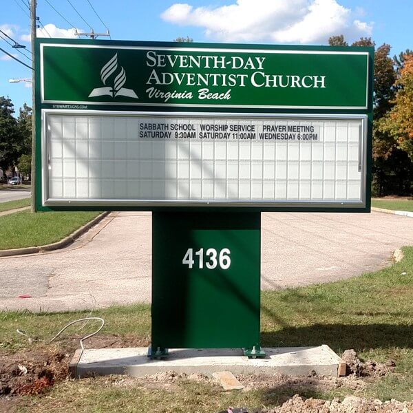 Church Sign for Virginia Beach Seventh-day Adventist Church
