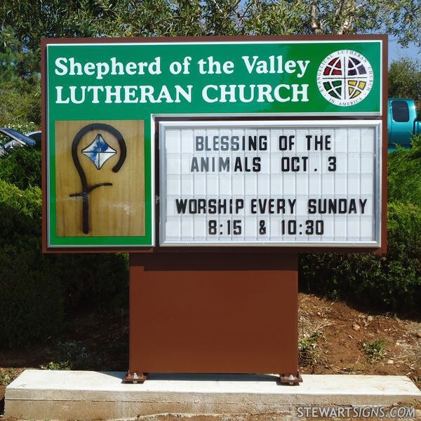Church Sign for Shepherd of the Valley Lutheran Church