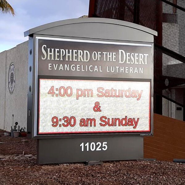 Church Sign for Shepherd of the Desert Lutheran Church