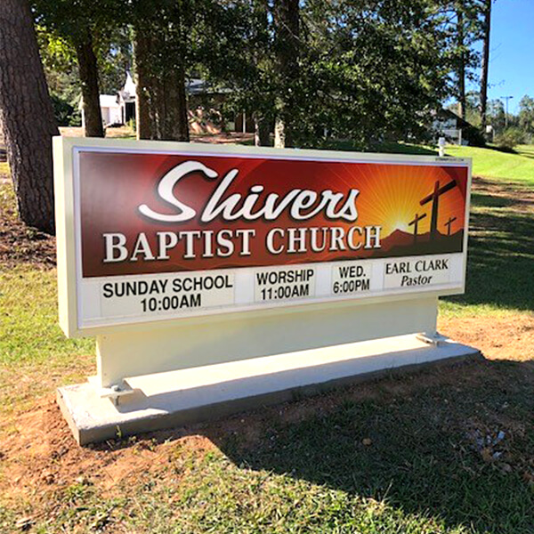 Church Sign for Shivers Baptist Church