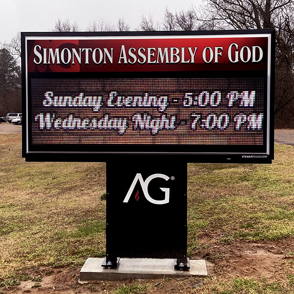 Church Sign for Simonton Assembly of God Church