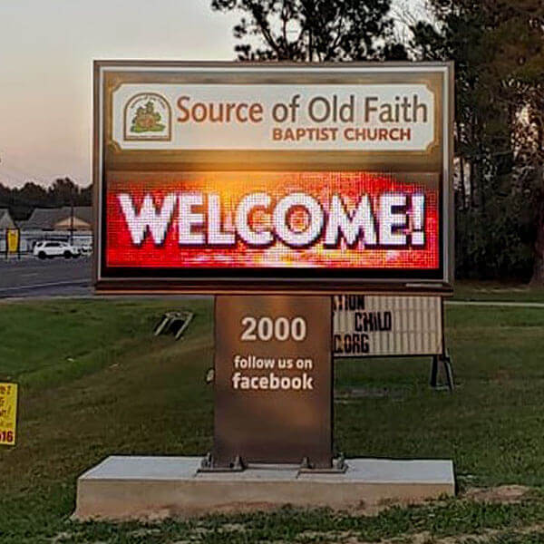 Church Sign for Source of Old Faith Baptist Church