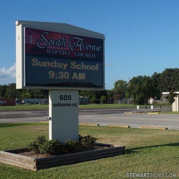 Church Sign for South Avenue Baptist Church