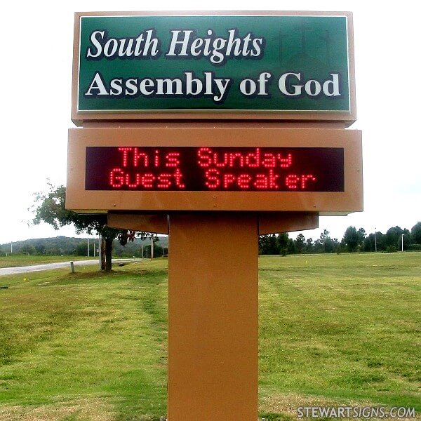 Church Sign for South Heights Assembly of God