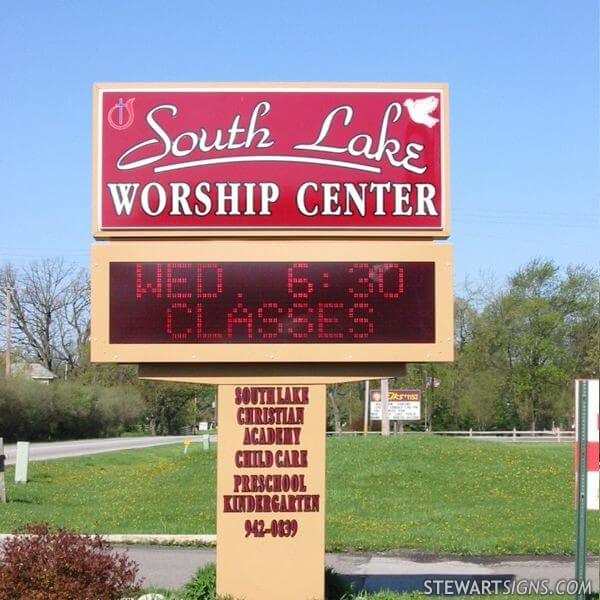 Church Sign for South Lake Worship Center