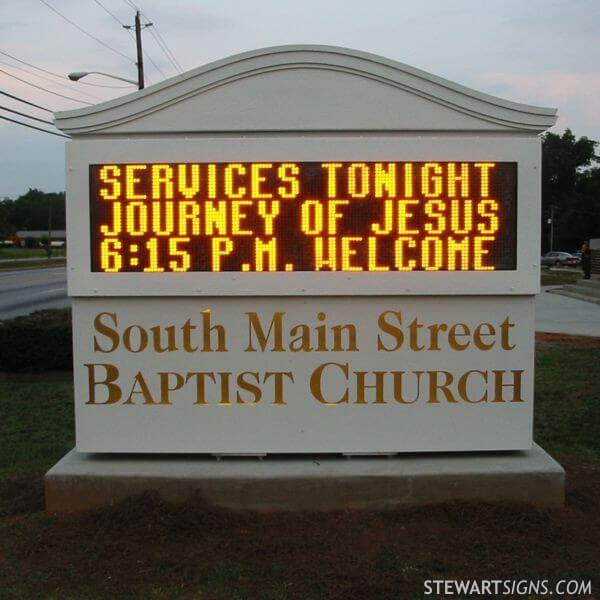 Church Sign for South Main Street Baptist Church