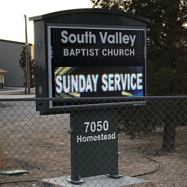 Church Sign for South Valley Baptist Church