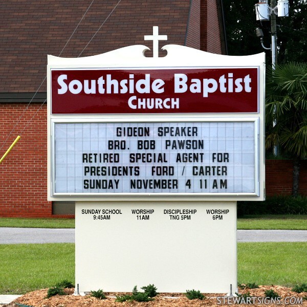 Church Sign for Southside Baptist Church