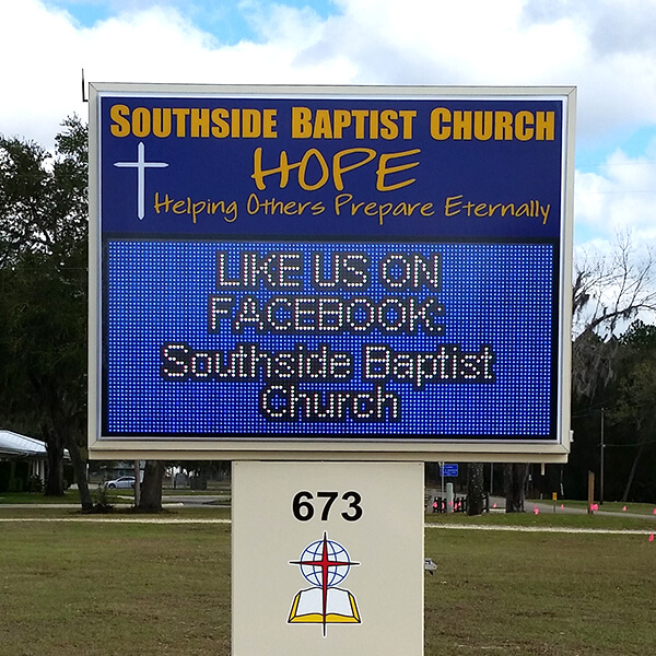 Church Sign for Southside Baptist Church